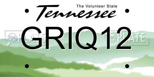 GRIQ12 Tennessee License Plate