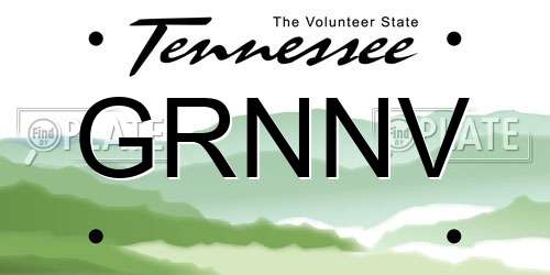 GRNNV Tennessee License Plate