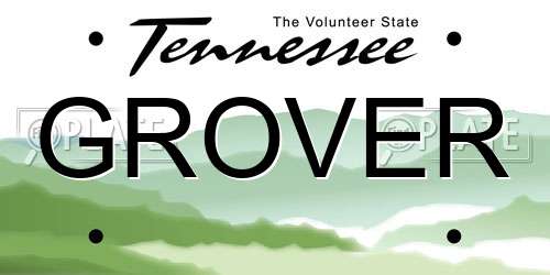 GROVER Tennessee License Plate