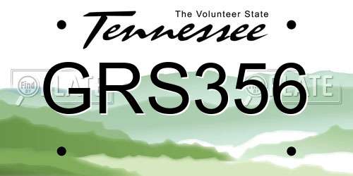 GRS356 Tennessee License Plate