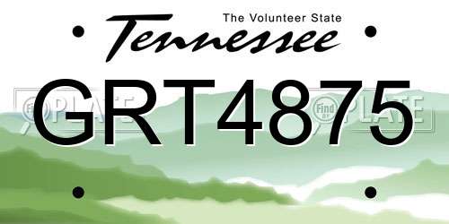 GRT4875 Tennessee License Plate