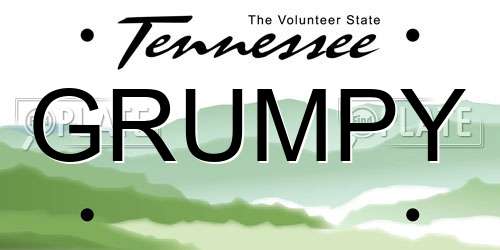 GRUMPY Tennessee License Plate