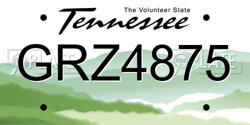 GRZ4875 Tennessee License Plate