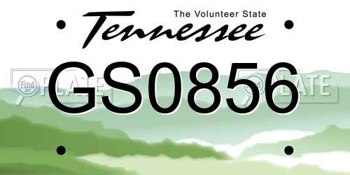 GS0856 Tennessee License Plate