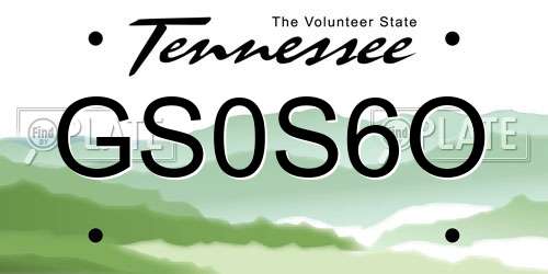 GS0S6O Tennessee License Plate