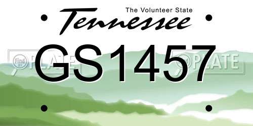 GS1457 Tennessee License Plate
