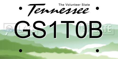 GS1T0B Tennessee License Plate