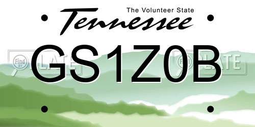 GS1Z0B Tennessee License Plate