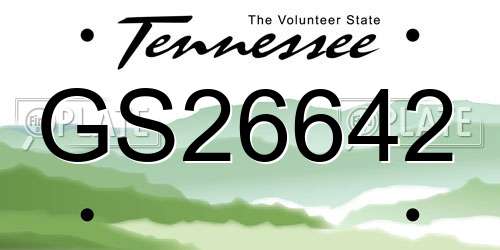 GS26642 Tennessee License Plate