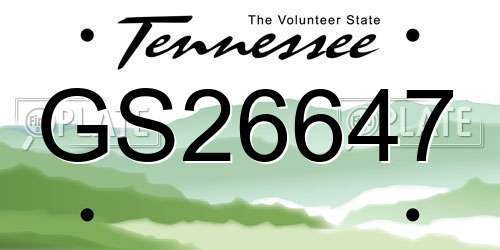 GS26647 Tennessee License Plate