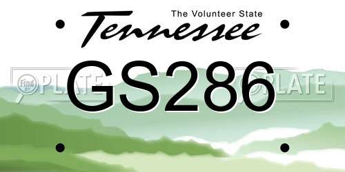 GS286 Tennessee License Plate