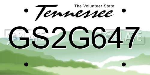 GS2G647 Tennessee License Plate