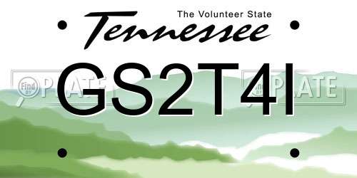 GS2T4I Tennessee License Plate