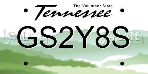 GS2Y8S Tennessee License Plate