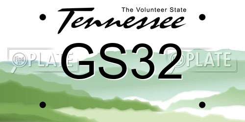 GS32 Tennessee License Plate
