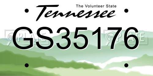 GS35176 Tennessee License Plate