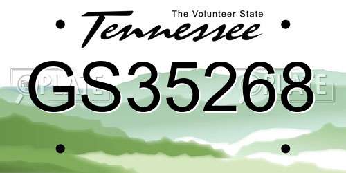 GS35268 Tennessee License Plate