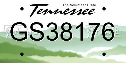 GS38176 Tennessee License Plate