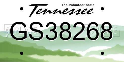 GS38268 Tennessee License Plate