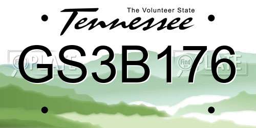 GS3B176 Tennessee License Plate