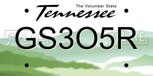 GS3O5R Tennessee License Plate