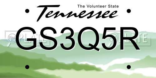 GS3Q5R Tennessee License Plate
