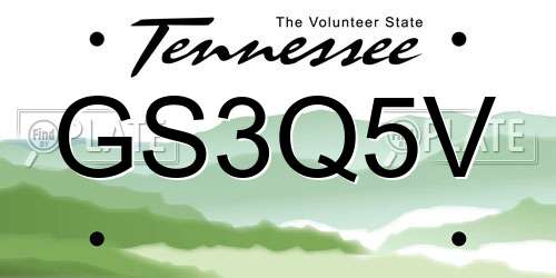GS3Q5V Tennessee License Plate