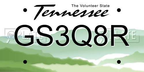 GS3Q8R Tennessee License Plate