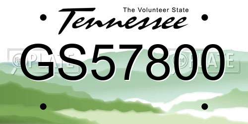 GS57800 Tennessee License Plate