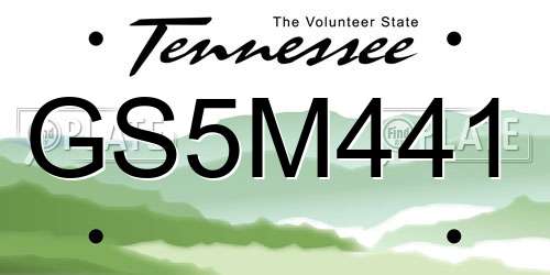 GS5M441 Tennessee License Plate