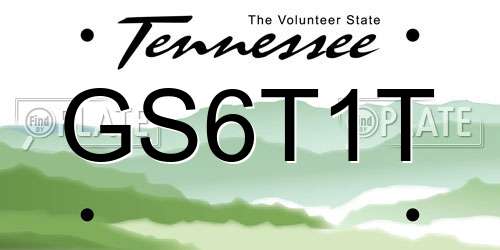 GS6T1T Tennessee License Plate