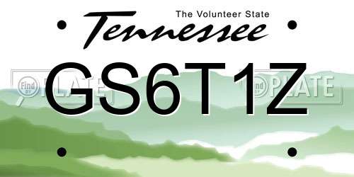 GS6T1Z Tennessee License Plate