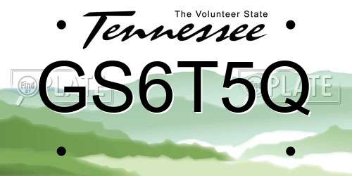 GS6T5Q Tennessee License Plate