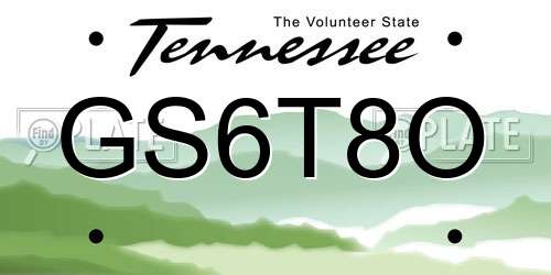 GS6T8O Tennessee License Plate