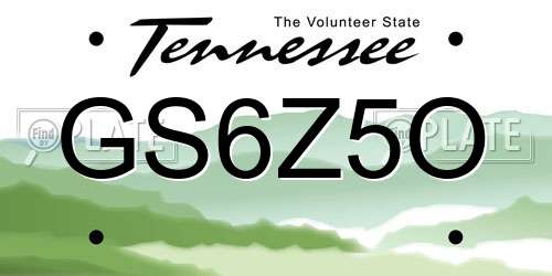 GS6Z5O Tennessee License Plate