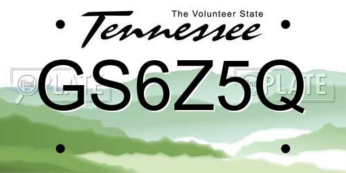 GS6Z5Q Tennessee License Plate