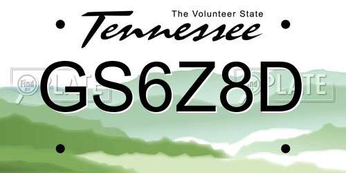 GS6Z8D Tennessee License Plate