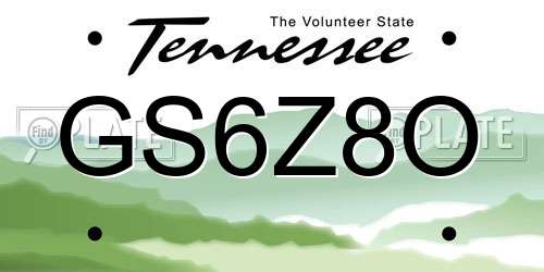GS6Z8O Tennessee License Plate