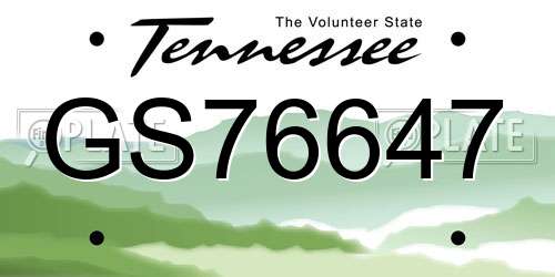 GS76647 Tennessee License Plate