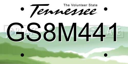 GS8M441 Tennessee License Plate