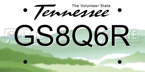 GS8Q6R Tennessee License Plate