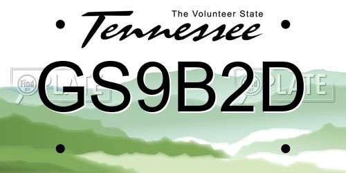 GS9B2D Tennessee License Plate