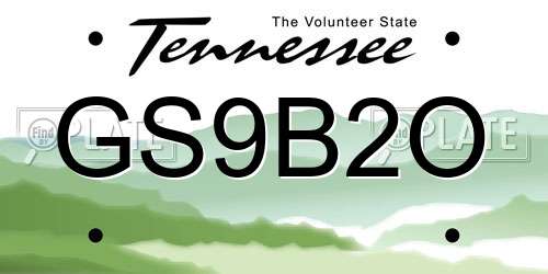 GS9B2O Tennessee License Plate