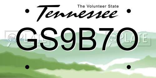 GS9B7O Tennessee License Plate