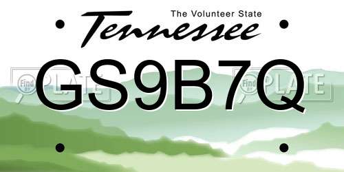 GS9B7Q Tennessee License Plate
