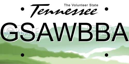 GSAWBBA Tennessee License Plate