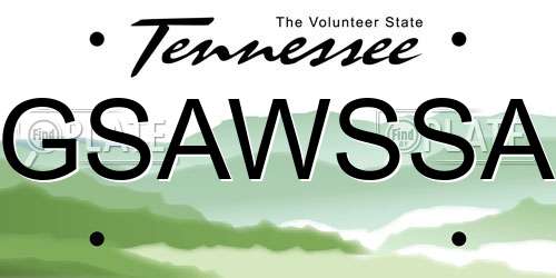 GSAWSSA Tennessee License Plate
