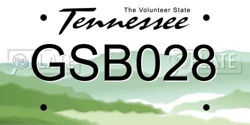 GSB028 Tennessee License Plate