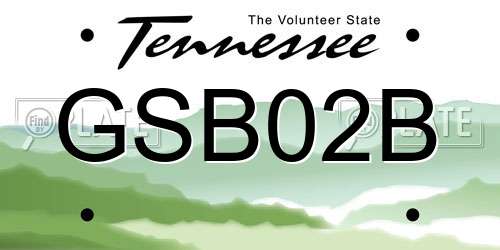 GSB02B Tennessee License Plate