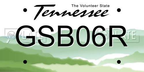 GSB06R Tennessee License Plate